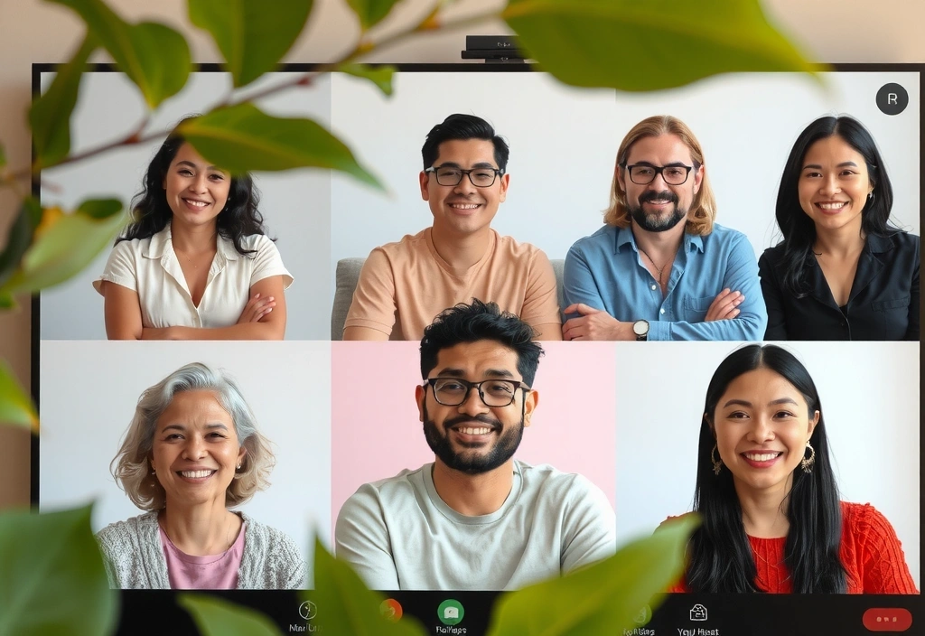 A diverse group of people engaged in a lively online community discussion about natural health, with botanical elements framing the scene.