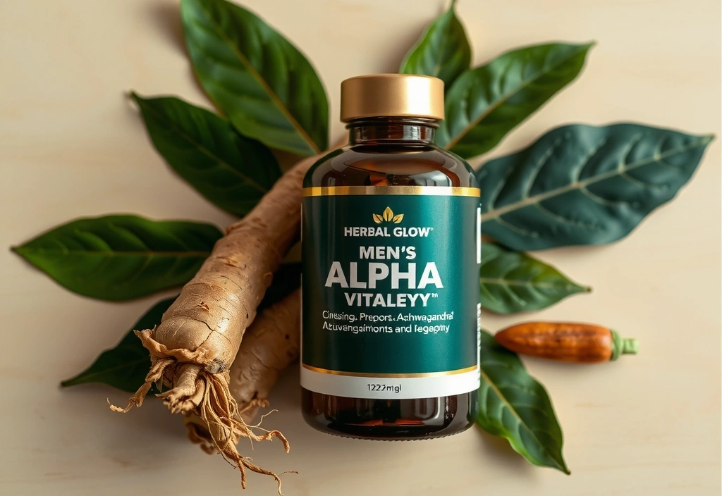 Herbal Glow Men's Alpha Vitality product bottle